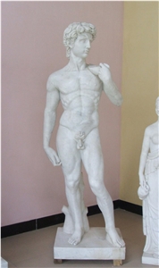Home Decor Polishing White Marble David Statue