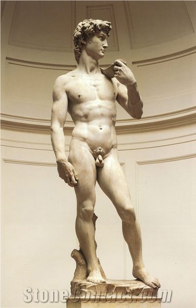 Home Decor Polishing White Marble David Statue