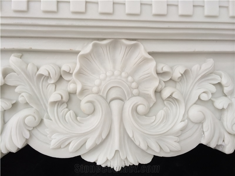 Home Use Luxury White Natural Marble Fireplace Surround