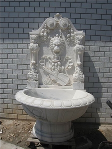 Landscaping Carved White Marble Stone Lion Fountain For Sale