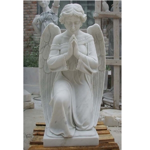 Life Size White Marble Standing Angel Statues For Sale
