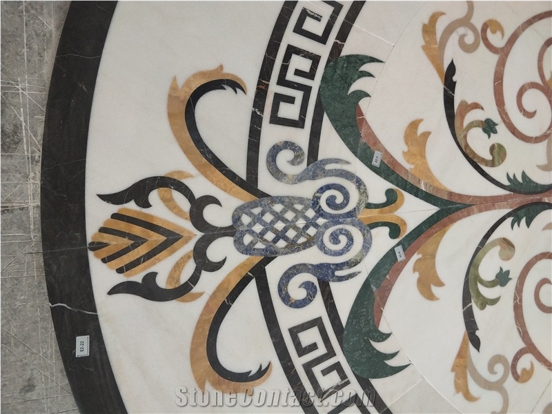Luxury Customized Waterjet Marble Medallion Flooring Design