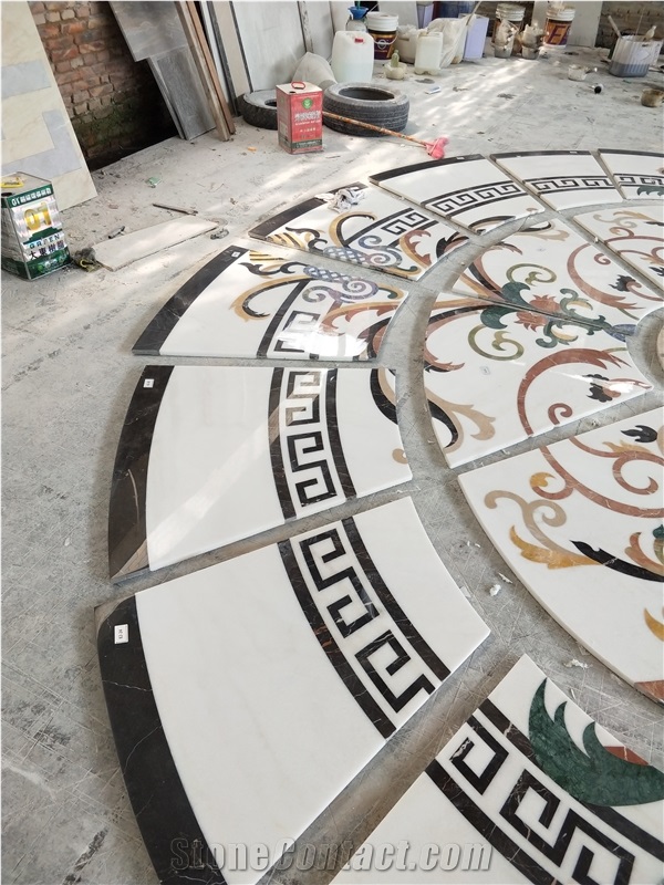 Luxury Customized Waterjet Marble Medallion Flooring Design