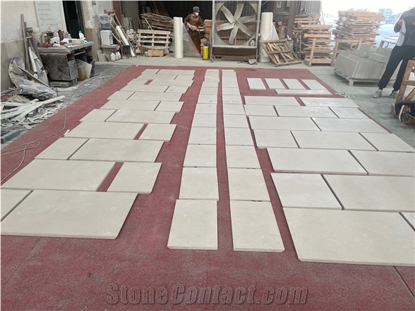 Luxury Private Villa Exterior Wall Cladding Beige Limestone
