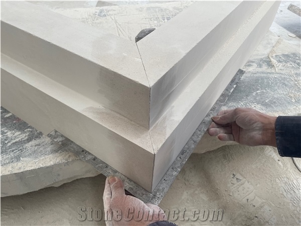 Luxury Private Villa Exterior Wall Cladding Beige Limestone