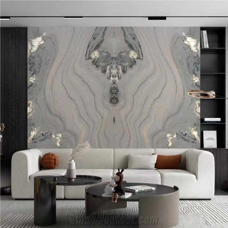 Macaubas Fantasy  Quartzite Slab Bookmatch On Wall Tile