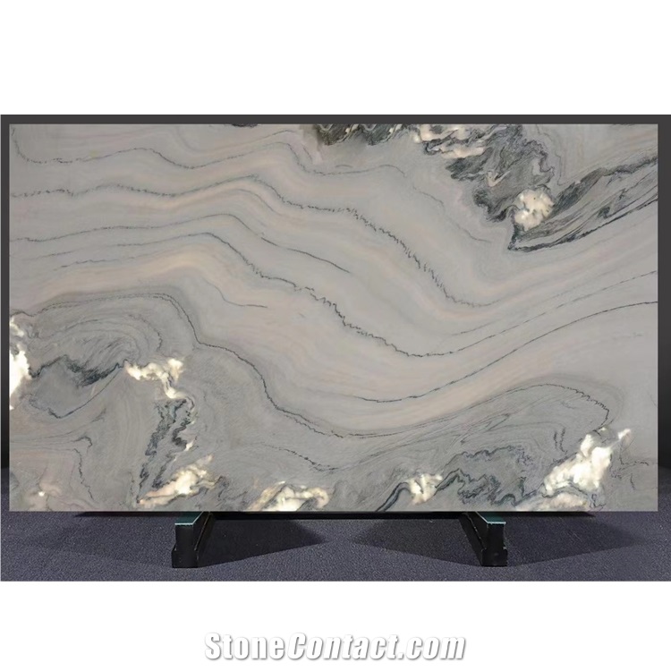 Macaubas Fantasy  Quartzite Slab Bookmatch On Wall Tile