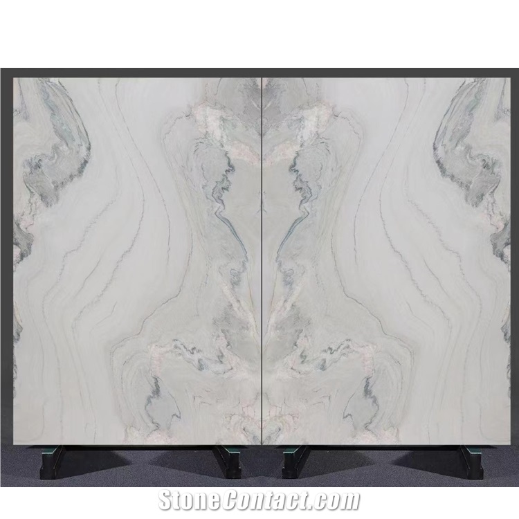 Macaubas Fantasy  Quartzite Slab Bookmatch On Wall Tile