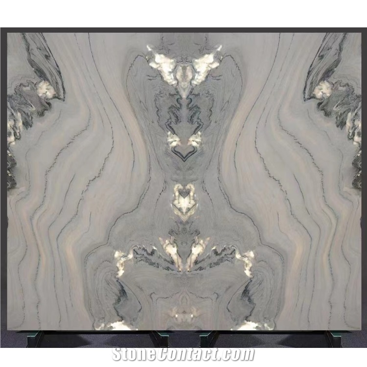 Macaubas Fantasy  Quartzite Slab Bookmatch On Wall Tile
