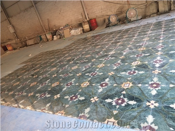 Modern Square Marble Medallion Waterjet Tiles For Floor