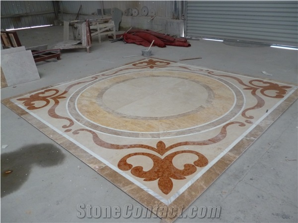 Modern Square Marble Medallion Waterjet Tiles For Floor