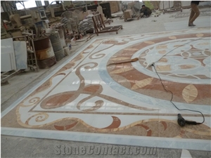 Modern Square Marble Medallion Waterjet Tiles For Floor