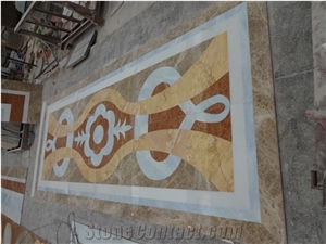 Modern Square Marble Medallion Waterjet Tiles For Floor