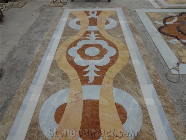 Modern Square Marble Medallion Waterjet Tiles For Floor
