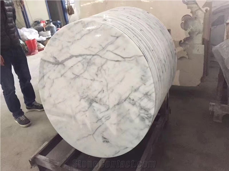 Modern White Marble Round Restaurant Cafe Dining Table Top
