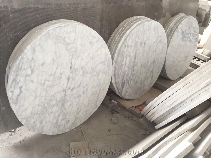 Modern White Marble Round Restaurant Cafe Dining Table Top