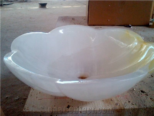 New Style Table Top White Marble Bathroom Sink Washbasin