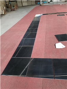 Noir St Laurent Black And Gold Marble Flooring Tiles