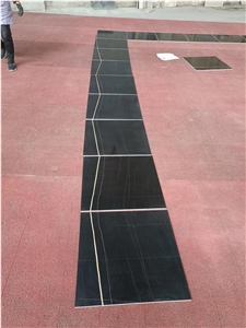 Noir St Laurent Black And Gold Marble Flooring Tiles