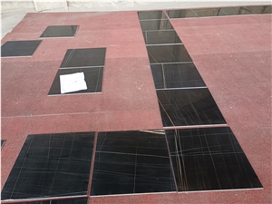 Noir St Laurent Black And Gold Marble Flooring Tiles