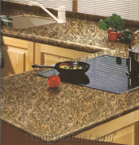 Prefab Customized Siena Beige Granite Kitchen Countertops