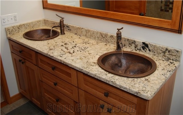 Prefab Customized Siena Beige Granite Kitchen Countertops
