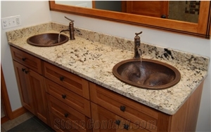 Prefab Customized Siena Beige Granite Kitchen Countertops