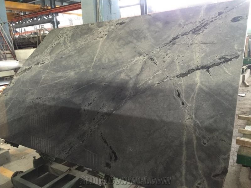 Silver Galaxy Grey Granite Rough Slabs For Kitchen