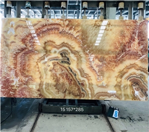 Translucent Red Dragon Onyx Slabs For Background Wall