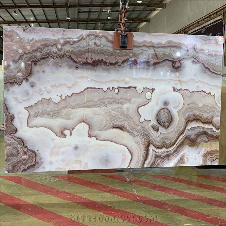 Translucent Red Dragon Onyx Slabs For Background Wall