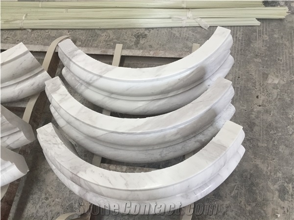 Volakas White Marble Interior Hollow Column Base Design