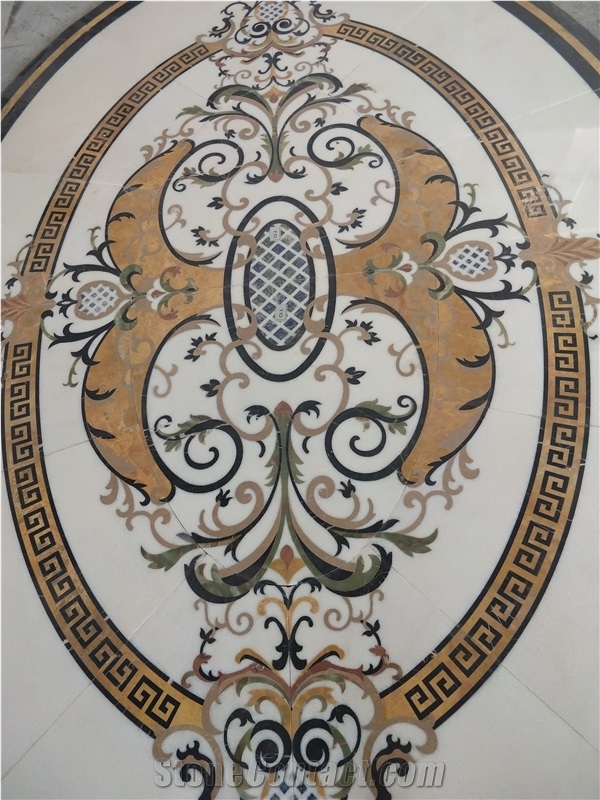 Wholesale Waterjet Inlay Medallion Marble Flooring Design