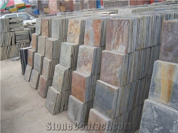 Multicolor Slate,Slate Tile,Slate Pattern,Yellow Rusty Slate