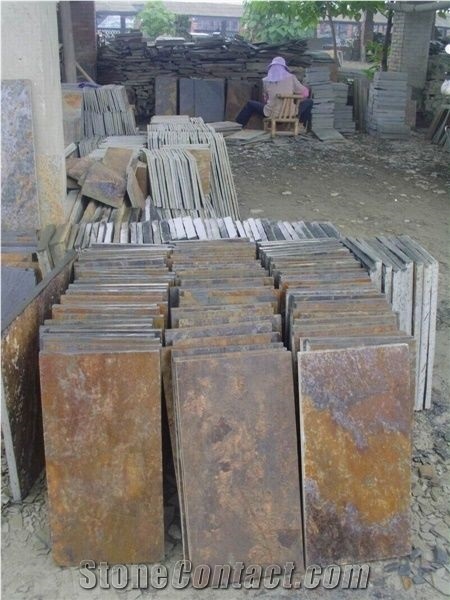 Rusty Slate Tile,China Yellow Slate Stone