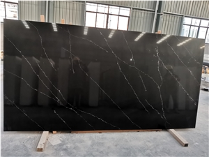 Artificial Calacatta Black Quartz Stone Slabs Bath Top Price