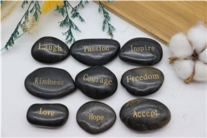 Natural Mixed Color Pebble Stone Engrave Letters Love Gifts