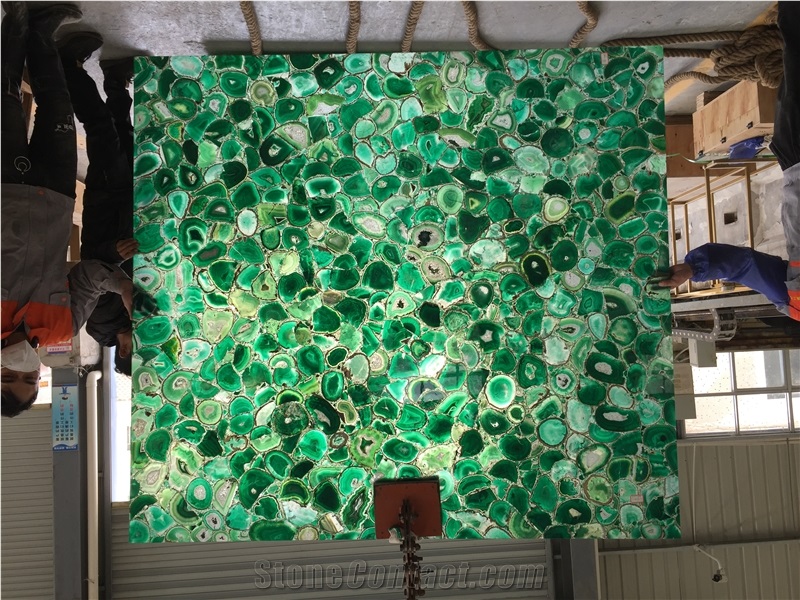 Blue Agate Semiprecious Stone Slabs Green Purple Multicolor