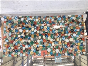 Blue Agate Semiprecious Stone Slabs Green Purple Multicolor