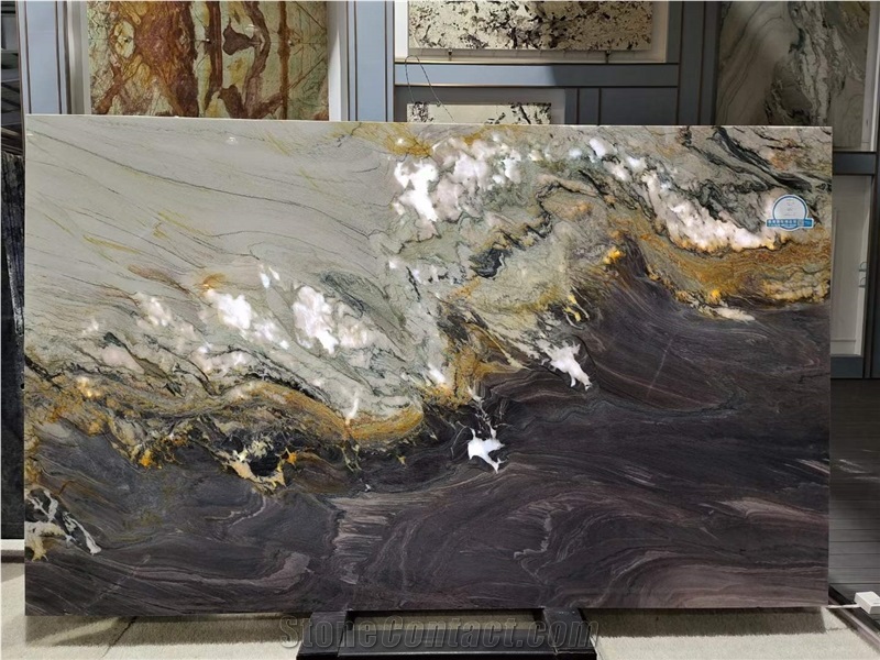 Aquarella Lilac Natural Quartize Slabs Stock Big Quantity