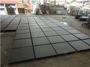Cheap Leathered Zimbabwe Black Granite Flooring Tiles