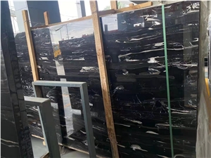Chinese Black And White Marble Silver Dragon Polished Slabs