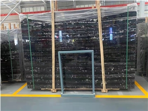 Chinese Black And White Marble Silver Dragon Polished Slabs
