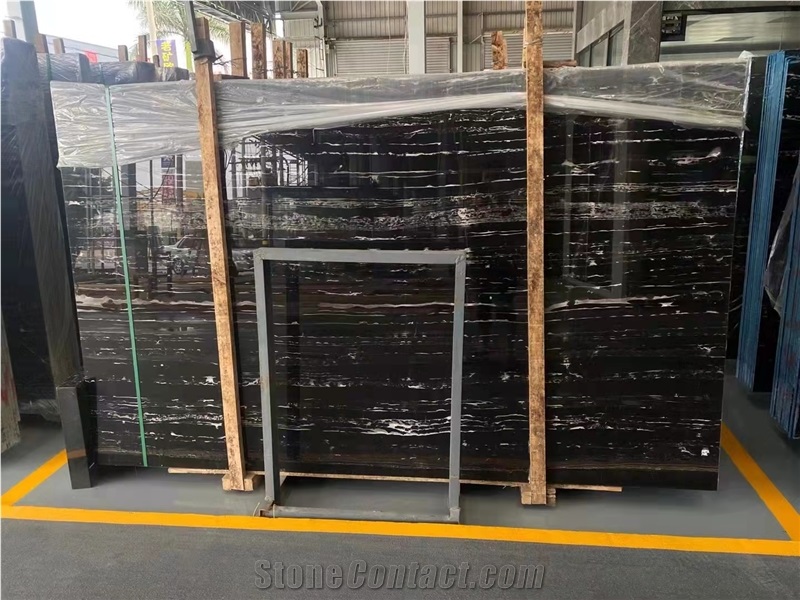 Chinese Black And White Marble Silver Dragon Polished Slabs