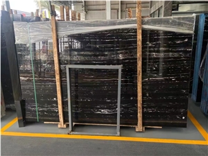 Chinese Black And White Marble Silver Dragon Polished Slabs