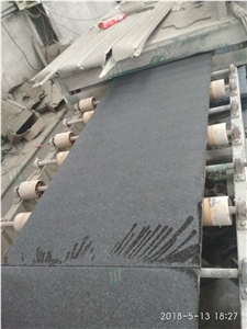 Chinese Black Granite G684 Polished And Flamed Slabs