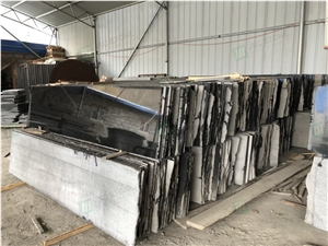 Chinese Black Granite G684 Polished And Flamed Slabs