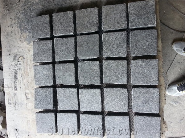 G684 Fuding Black Pearl Basalt Cobble Stone Pavers Cobbles