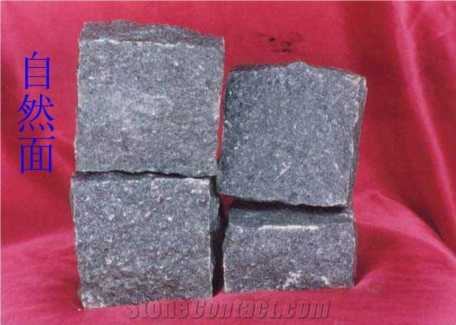 G684 Fuding Black Pearl Basalt Cobble Stone Pavers Cobbles