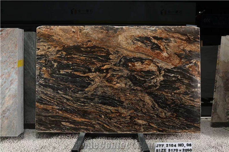 Gold Galaxy Cosmic Gold Granite Slabs Black Taurus Slabs