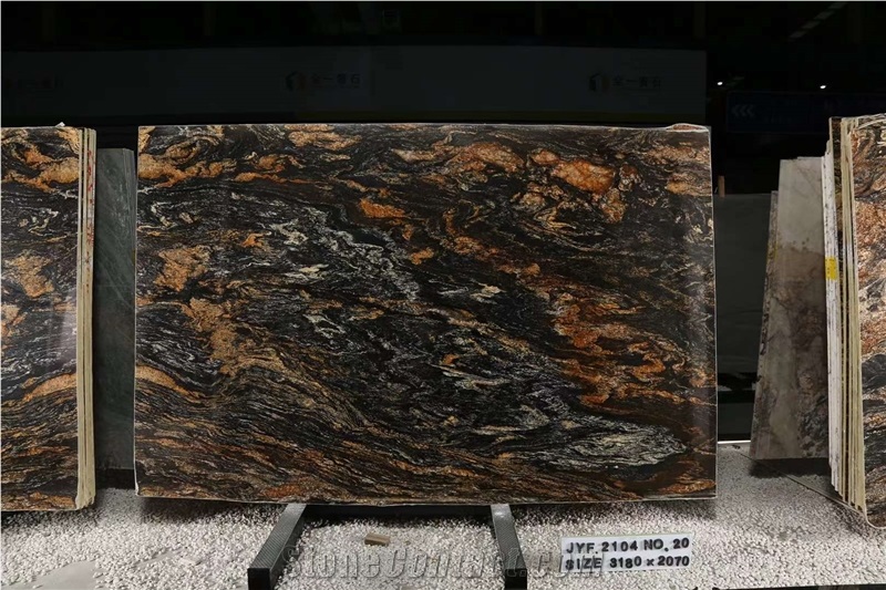 Gold Galaxy Cosmic Gold Granite Slabs Black Taurus Slabs